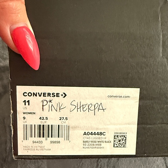 Converse Women's Light Pink High-Top Sneakers - Picture 5 of 5